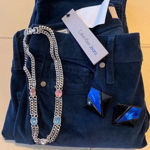 COPY - ❤️❤️❤️Present Pack! Blue corduroy sz 2 NWT Calvin Klein pants, with jewe…